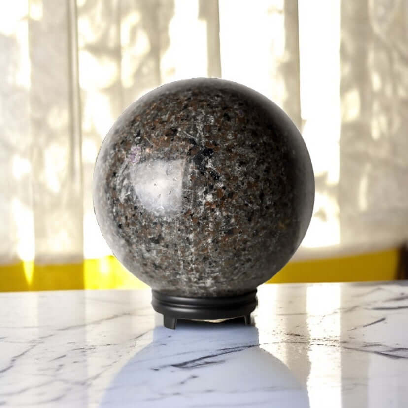 Riesige Flammenstein Kugel - UV-reaktives Meisterwerk