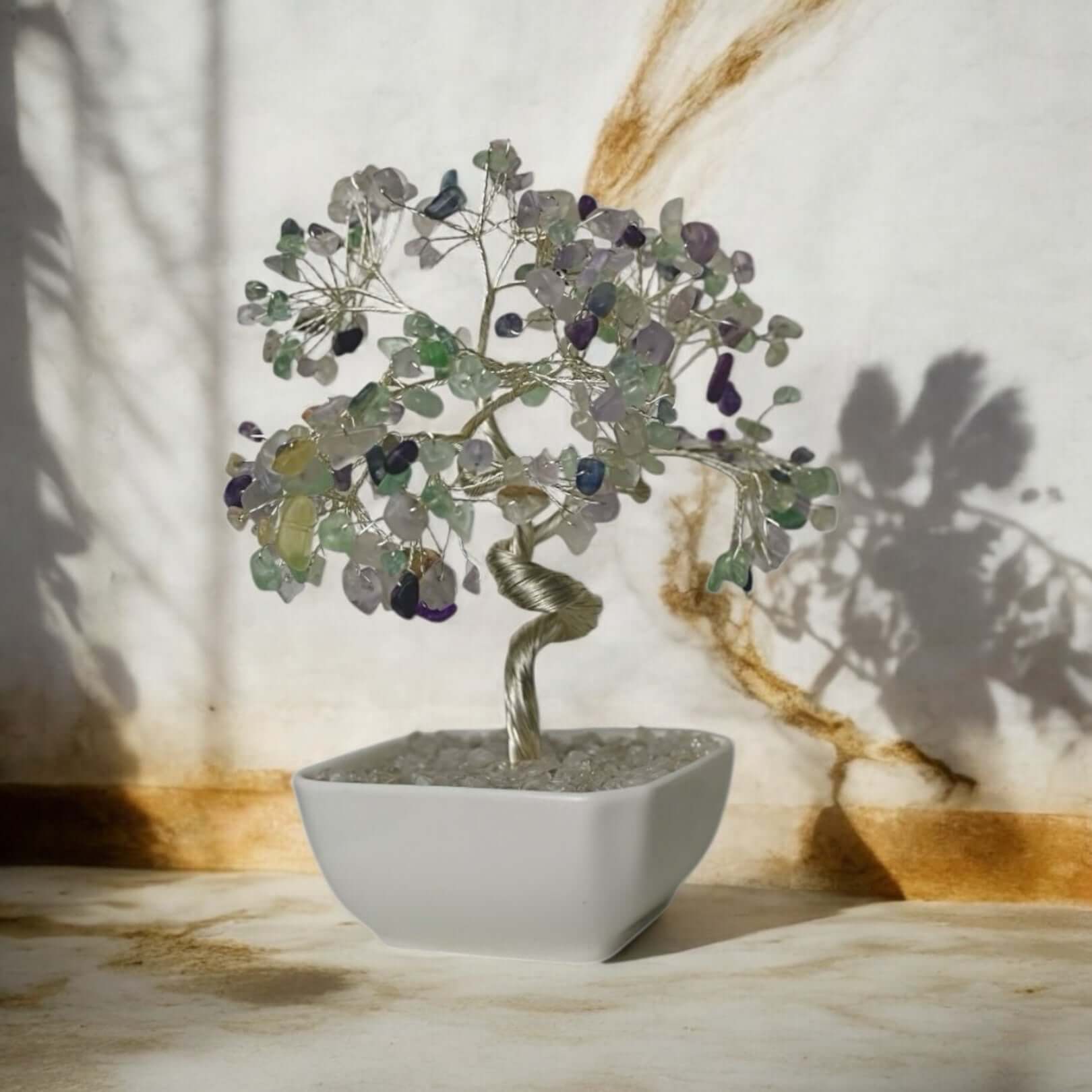 Fluorit Baum in Keramiktopf - Fröhlicher Akzent