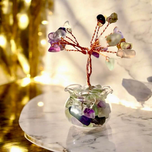Mini Fluorit Baum in Topf - Bunte Kleinigkeit