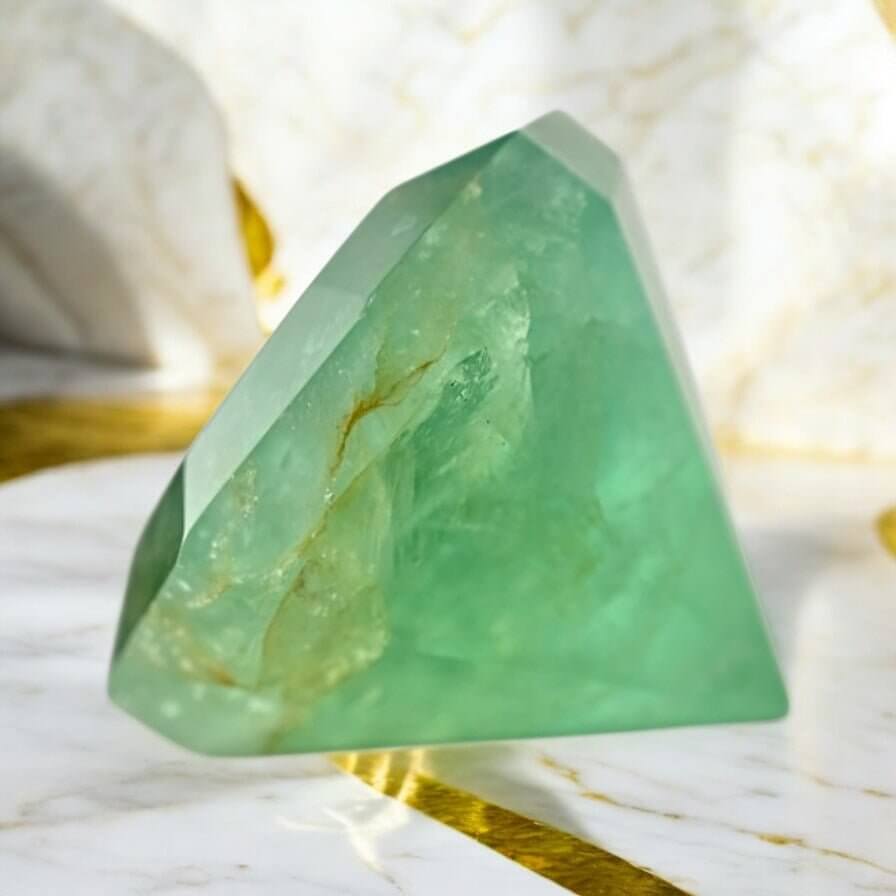 Grüner Fluorit „Diamant“ – Kraftvolles Kristallstück mit intensiver Farbwirkung