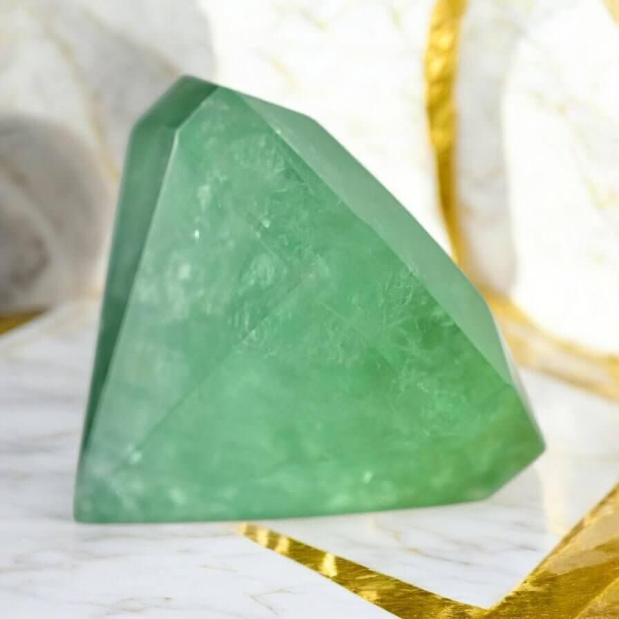 Grüner Fluorit „Diamant“ – Kraftvolles Kristallstück mit intensiver Farbwirkung