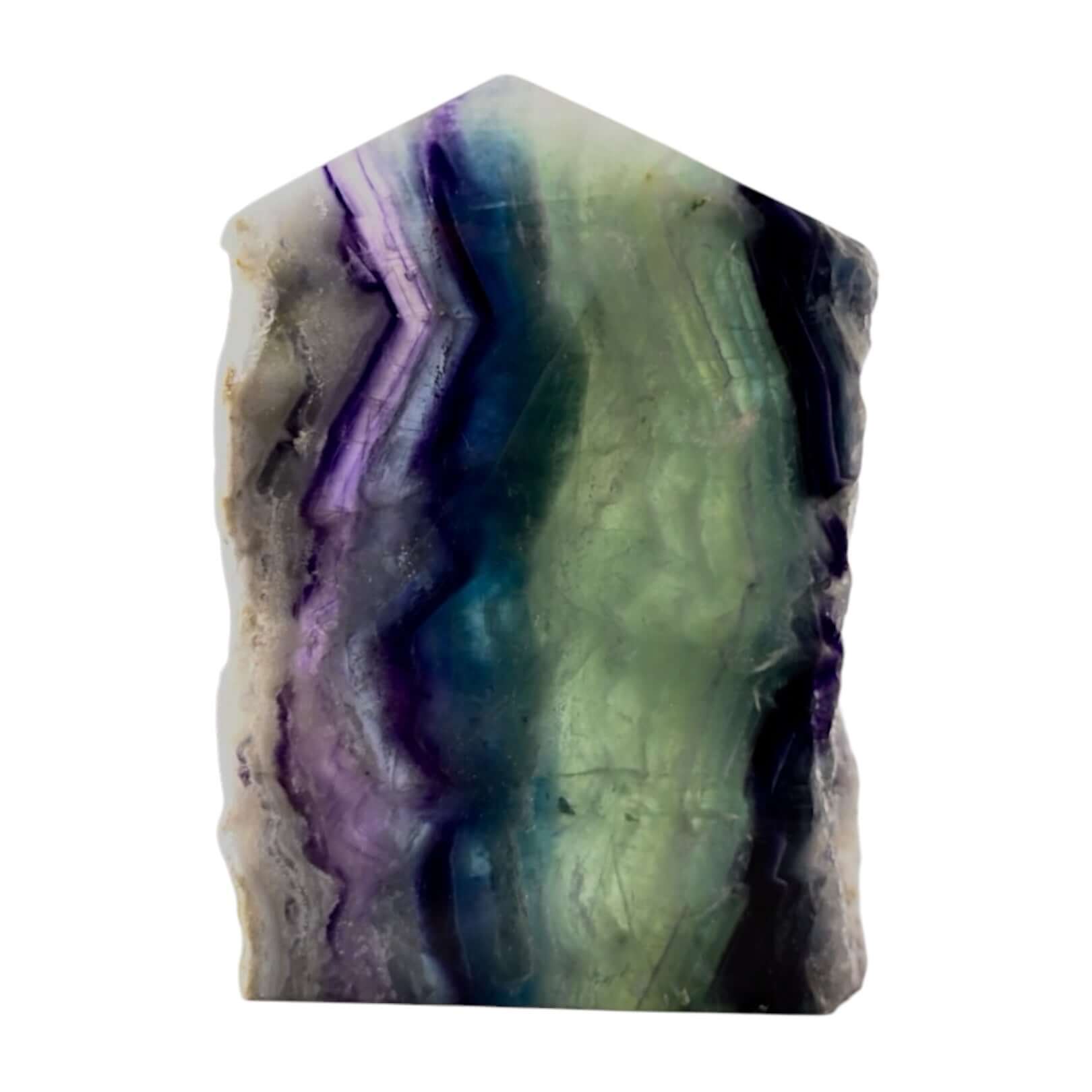 Dreifarbiger Fluorit Obelisk – Naturjuwel für Wohnräume und Sammlungen