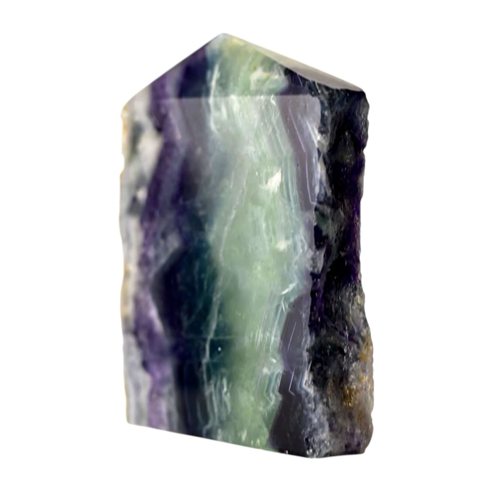 Dreifarbiger Fluorit Obelisk – Naturjuwel für Wohnräume und Sammlungen