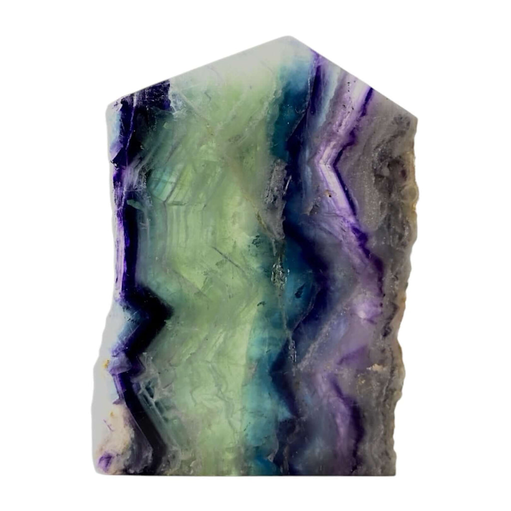 Dreifarbiger Fluorit Obelisk – Naturjuwel für Wohnräume und Sammlungen