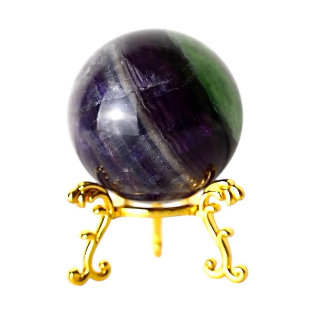 Fluorit Kugel, lila und grün – faszinierende Farbstruktur aus der Natur