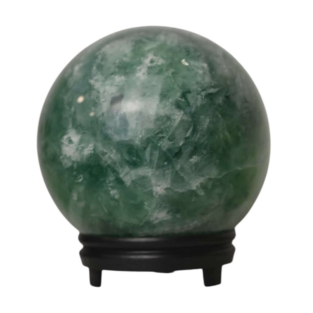 1 Große grüne Fluorit Kugel – faszinierendes Naturschmuckstück