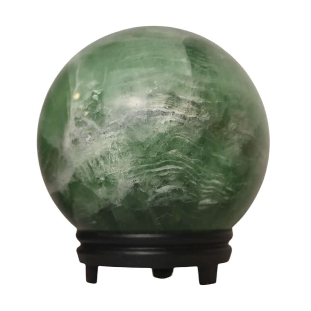 1 Große grüne Fluorit Kugel – faszinierendes Naturschmuckstück