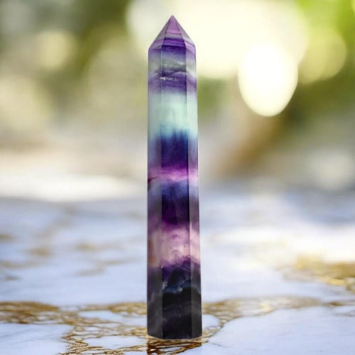 Fluorit Obelisk – harmonische Farbmischung