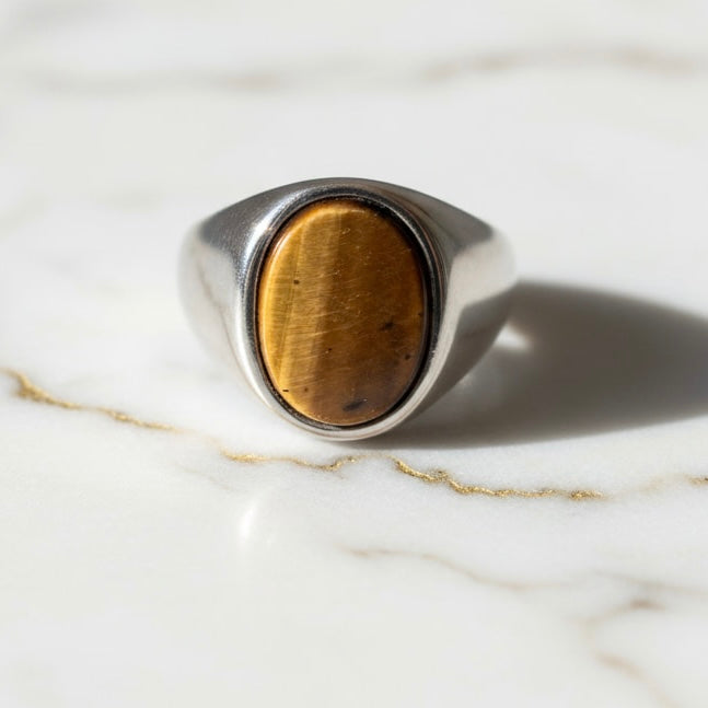 Tigerauge Ring - Kraft & Klarheit CrystalScents