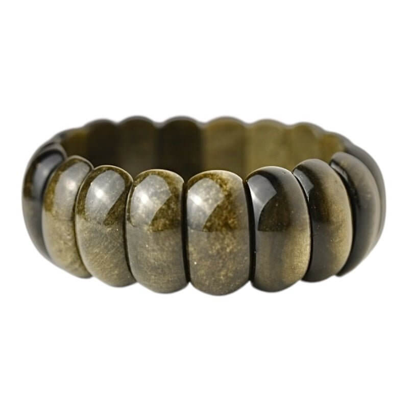Rundes Gold Obsidian Armband - Ein schimmernder Blickfänger