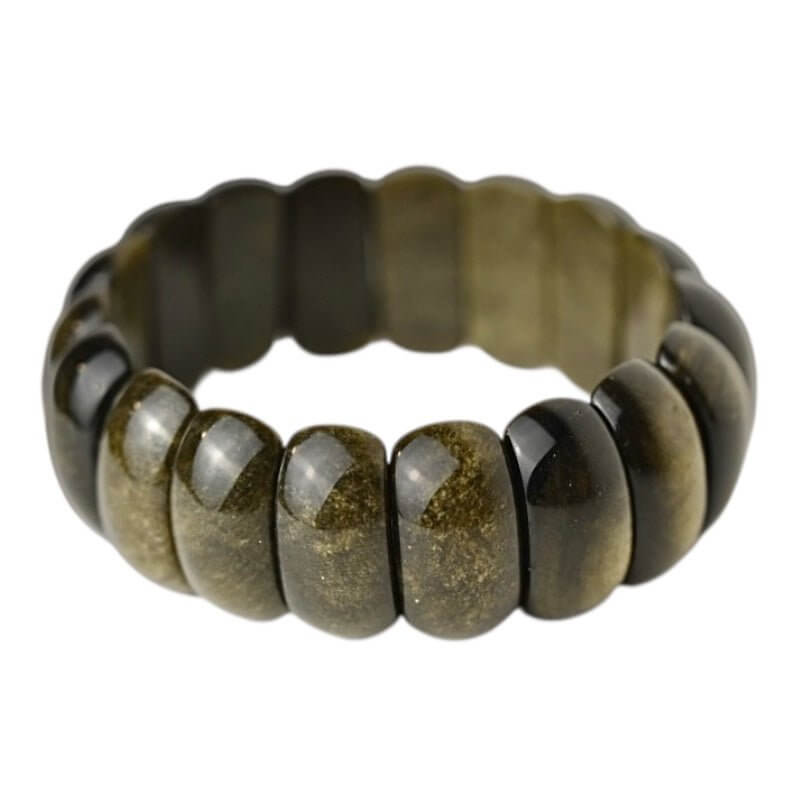 Rundes Gold Obsidian Armband - Ein schimmernder Blickfänger