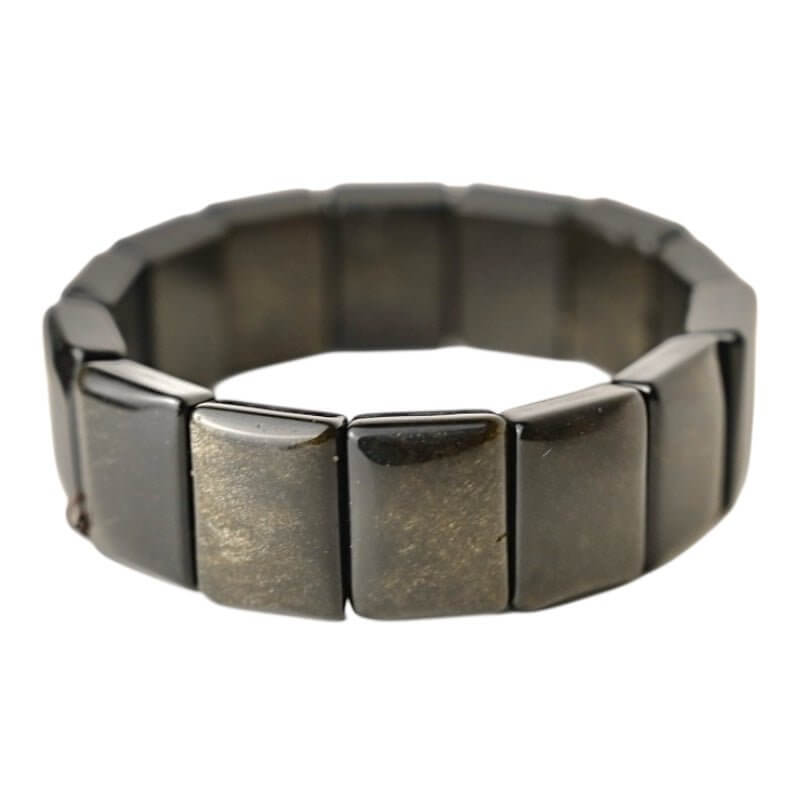 Breites Gold Obsidian Armband - Magisches in jedem Licht