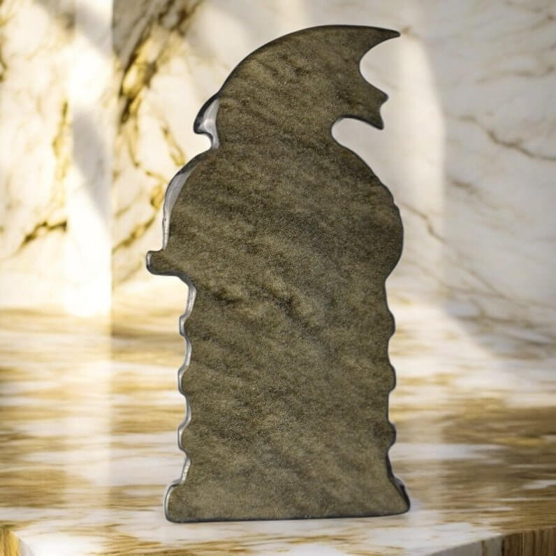 Gold Obsidian „Drachenportal“ – Mystische Kristallskulptur mit faszinierender Struktur