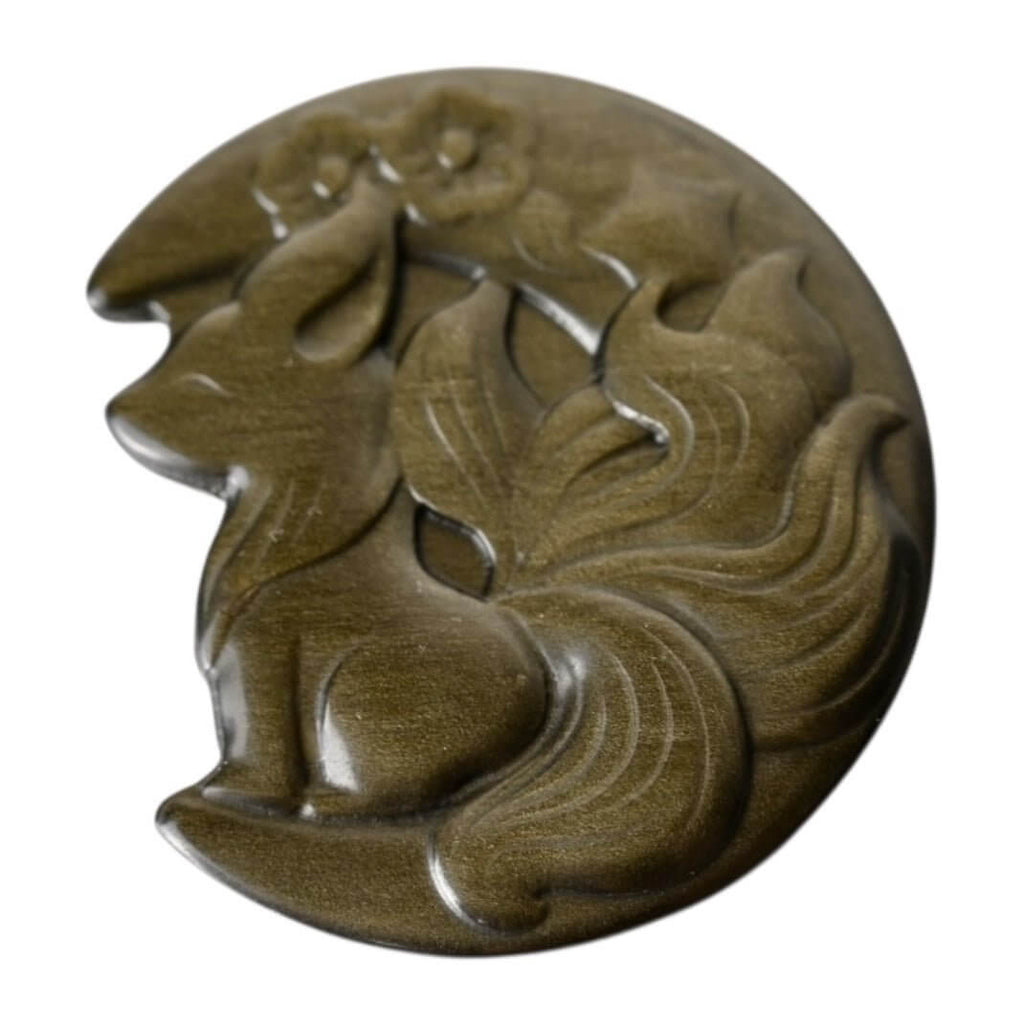 Fuchs aus Gold Obsidian – Feine Naturfigur mit edlem Schimmer