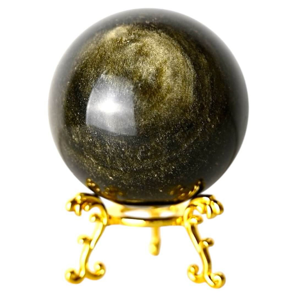 Gold Obsidian Kugel - Ein goldener Sternenhimmel in deiner Hand