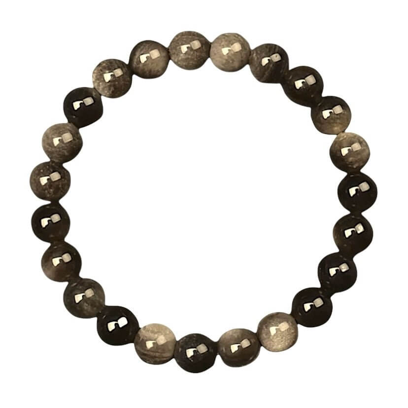 Gold-Obsidian Kugelarmband – schützende Kraft in tiefem Schwarz mit goldenem Schimmer