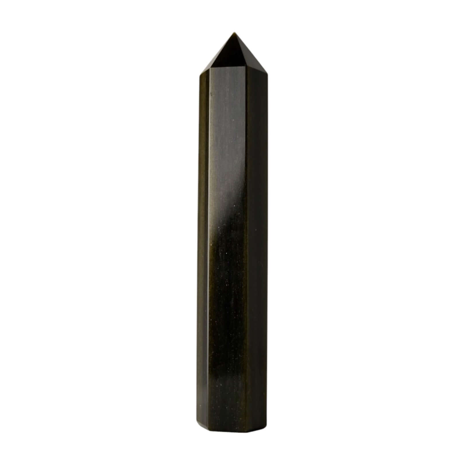 Gold Obsidian Obelisk - Dunkle Kraft mit goldenem Schimmer