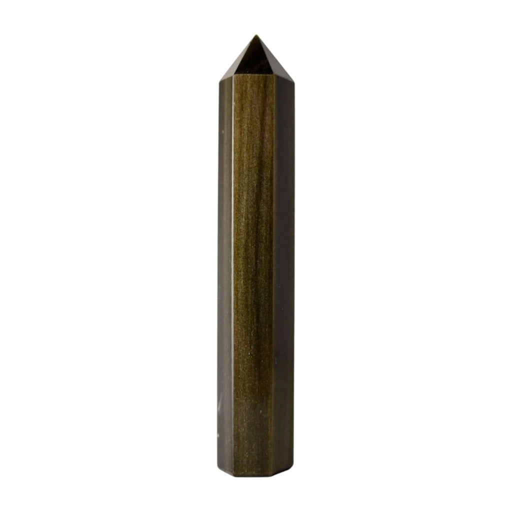 Gold Obsidian Obelisk - Dunkle Kraft mit goldenem Schimmer