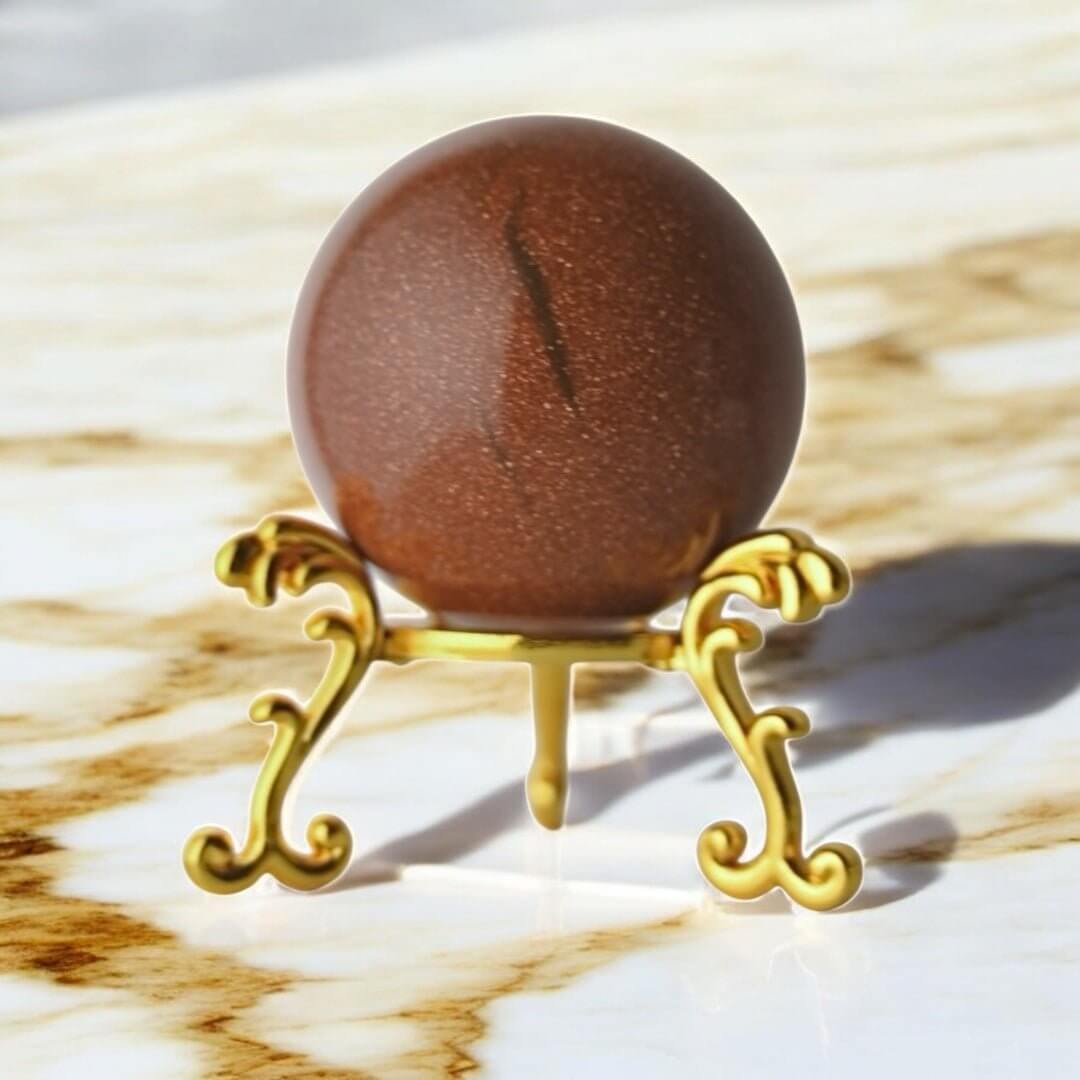 Goldfluss Kugel – funkelndes Naturkunstwerk für Optimismus und positive Energie