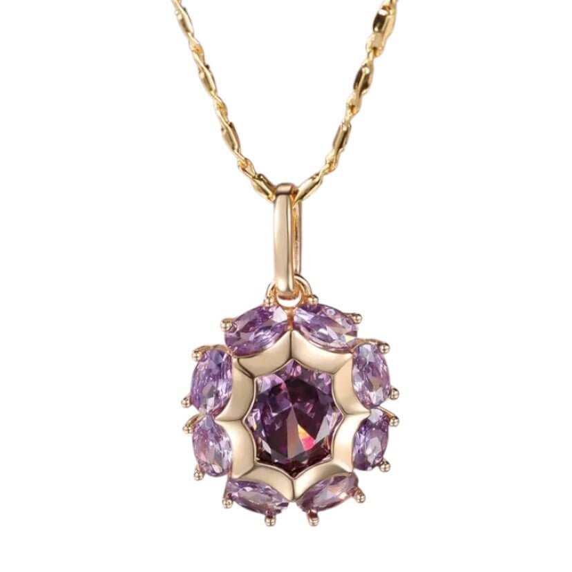 Wunderschöne Goldkette mit lila Anhänger - Ein Statement für besondere Ausstrahlung