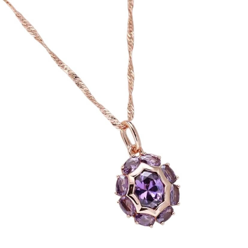Wunderschöne Goldkette mit lila Anhänger - Ein Statement für besondere Ausstrahlung