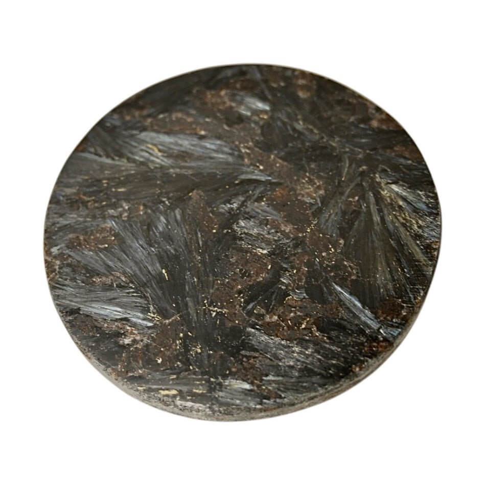 Granat & Astrophylit Scheibe – Tiefrote Naturkunst für stilvolle Wohnakzente