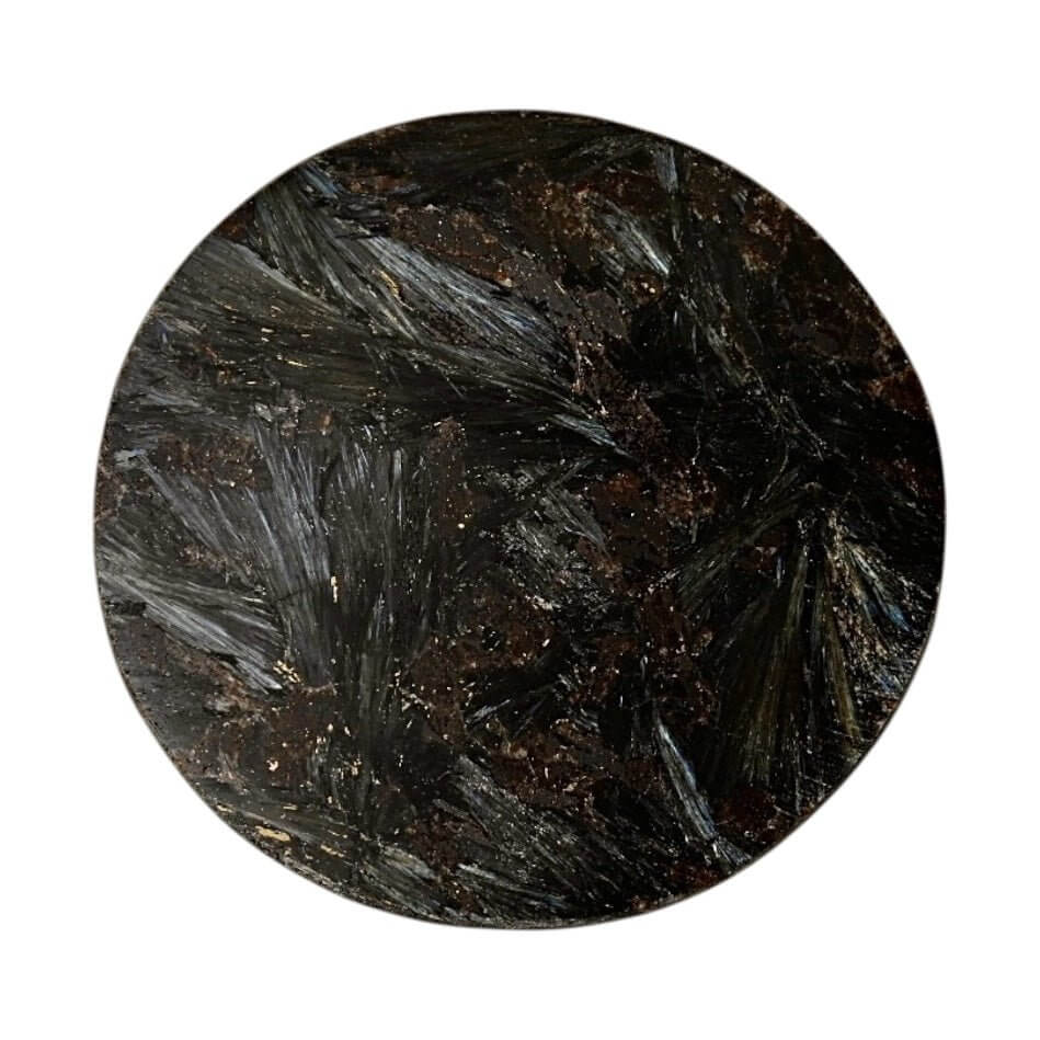 Granat & Astrophylit Scheibe – Tiefrote Naturkunst für stilvolle Wohnakzente