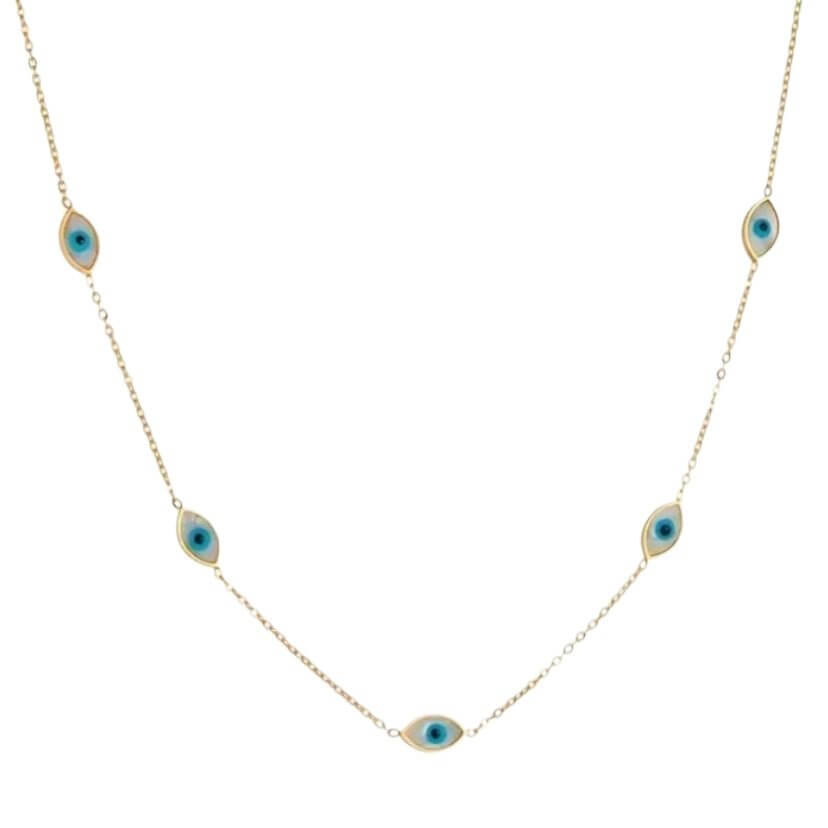Elegante goldene Halskette „schützendes Auge“