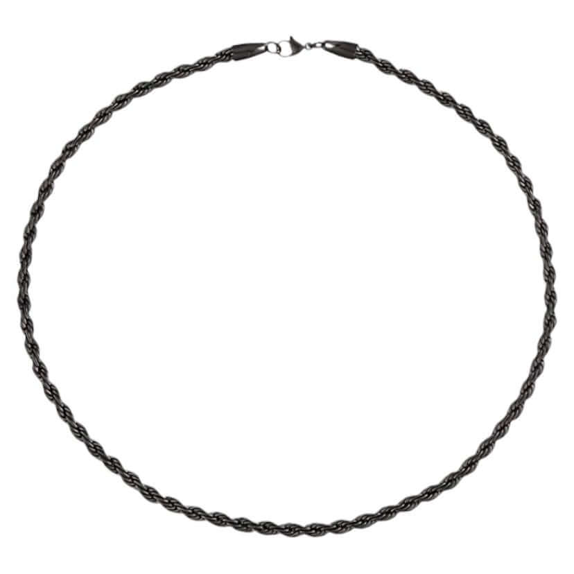 Schwarze gedrehte Halskette – Ausdrucksstark und elegant