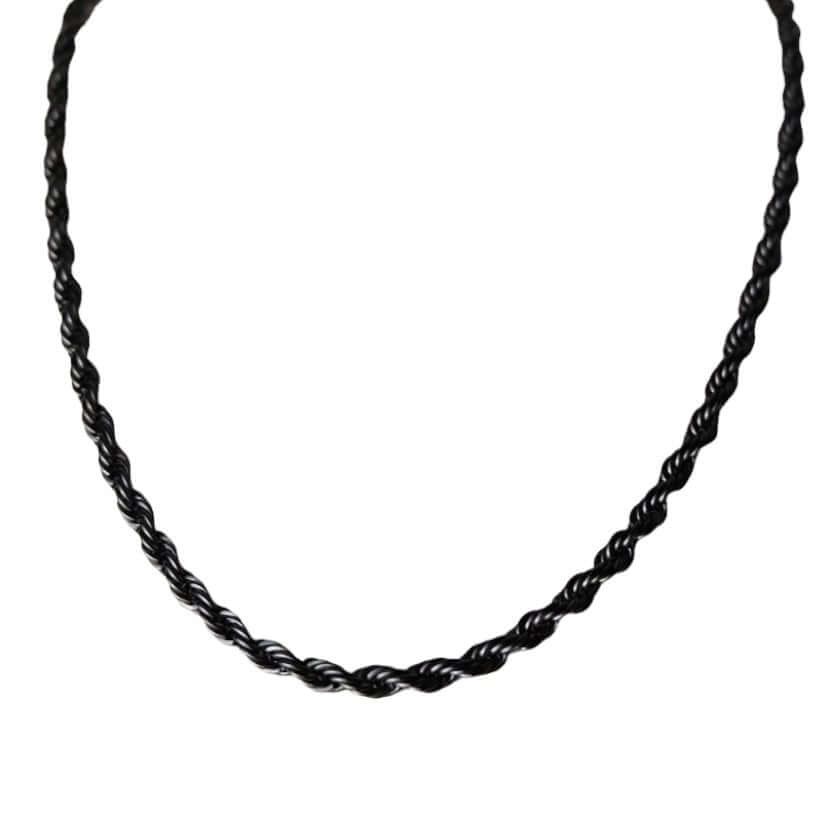 Schwarze gedrehte Halskette – Ausdrucksstark und elegant