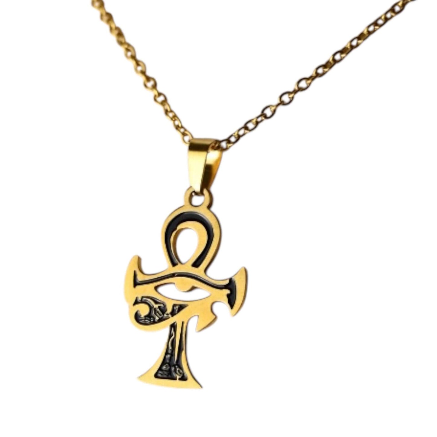 Goldene Halskette mit Anch-Anhänger - Kraftvolles Accessoire