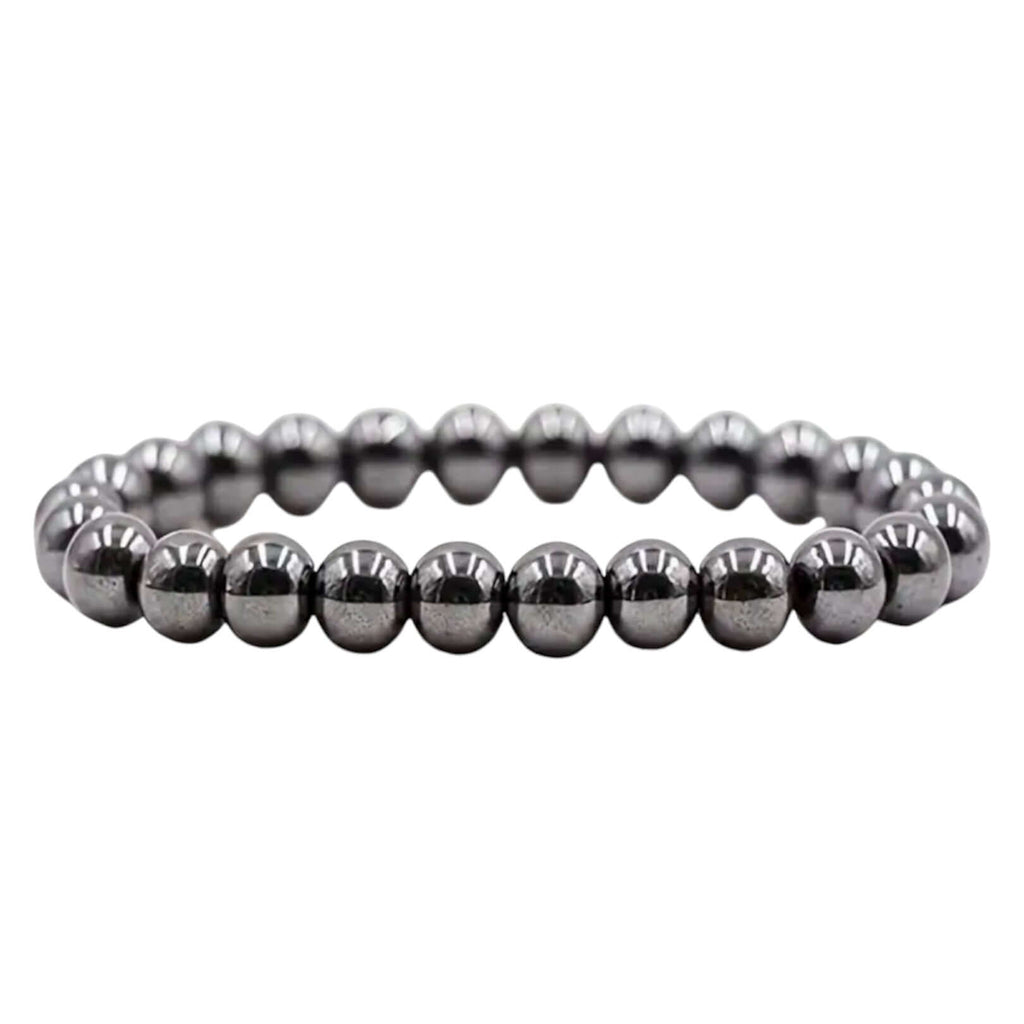 Hämatit Kugelarmband – Elegantes Schmuckstück mit metallischem Schimmer