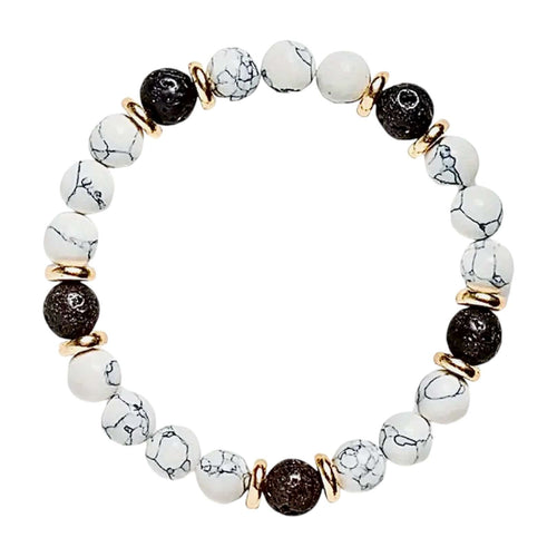 Howlit Vulkanstein Armband - Erdendes Edelsteinduo