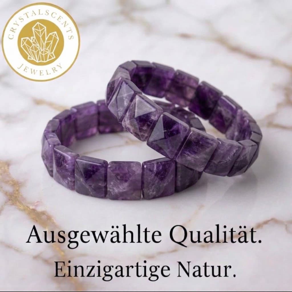 Amethyst Armband – quadratische Steine, innere Ruhe & Geschenk