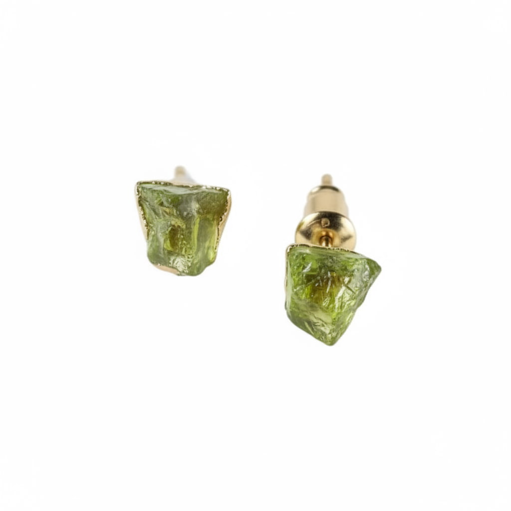 Peridot Ohrstecker Gold Edelstein Schmuck CrystalScents