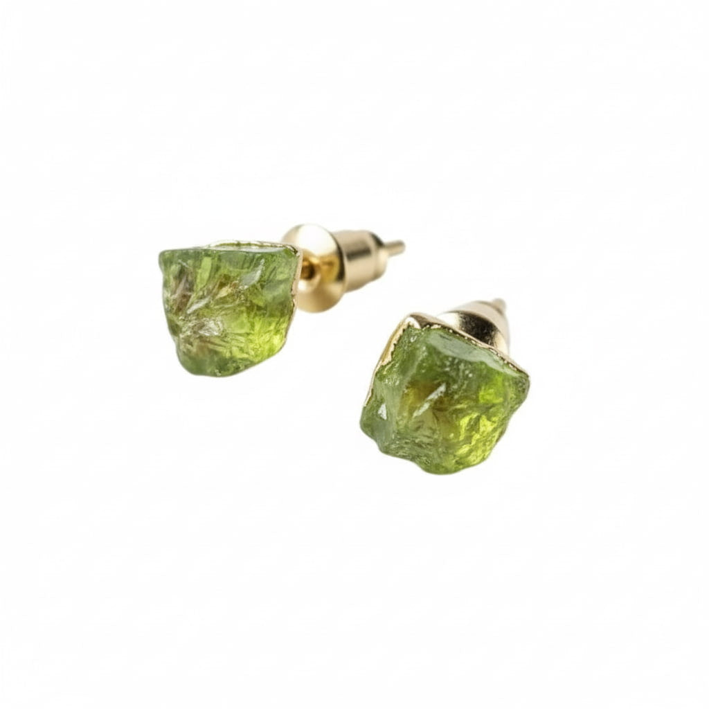 Peridot Ohrstecker Gold Edelstein Schmuck CrystalScents