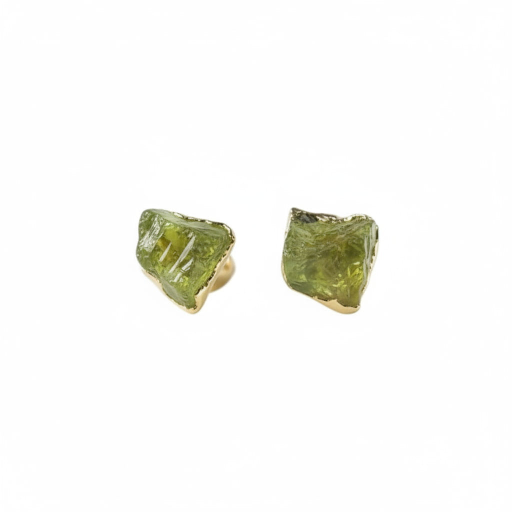 Peridot Ohrstecker Gold Edelstein Schmuck CrystalScents
