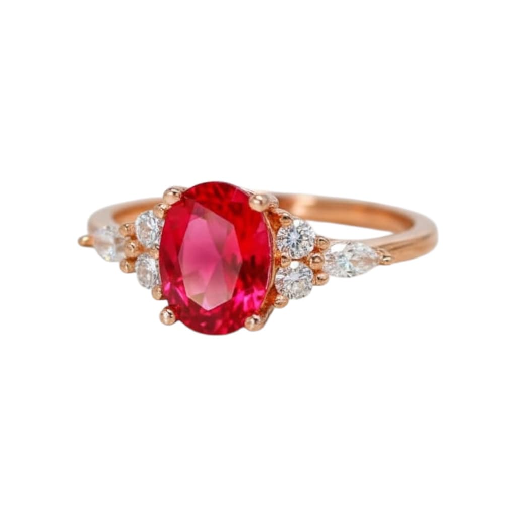 Rubin – Goldener Ring mit intensivem Rot