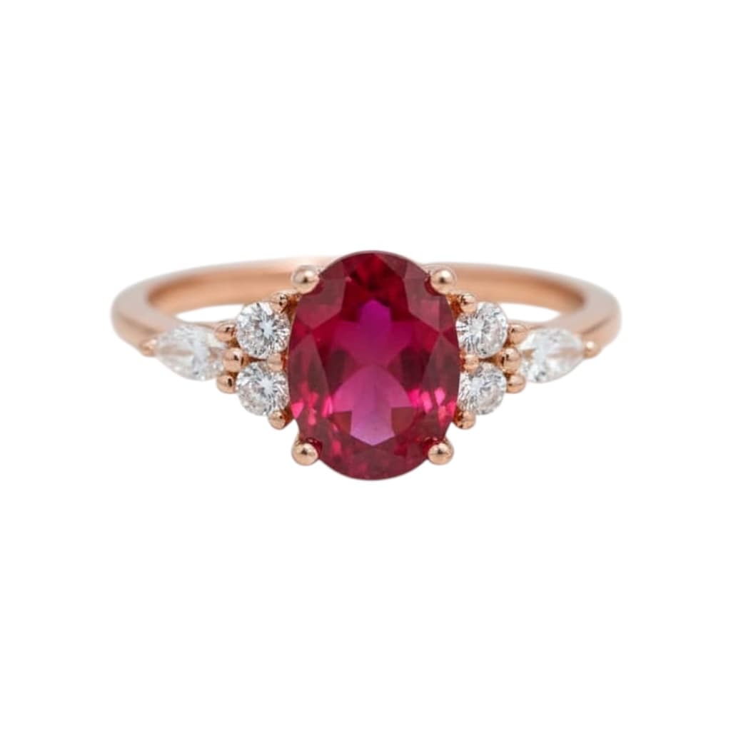 Rubin – Goldener Ring mit intensivem Rot