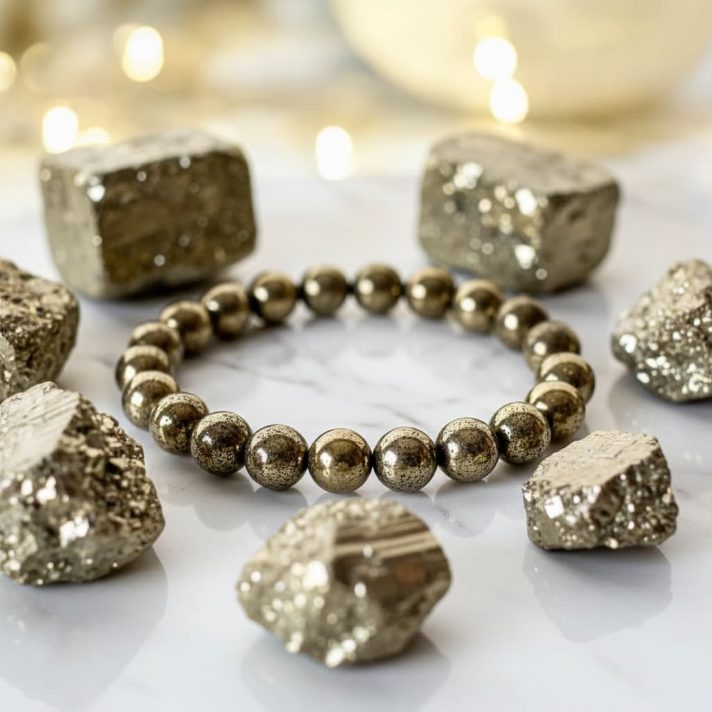 Pyrit Kugelarmband – Reichtum & Tatkraft