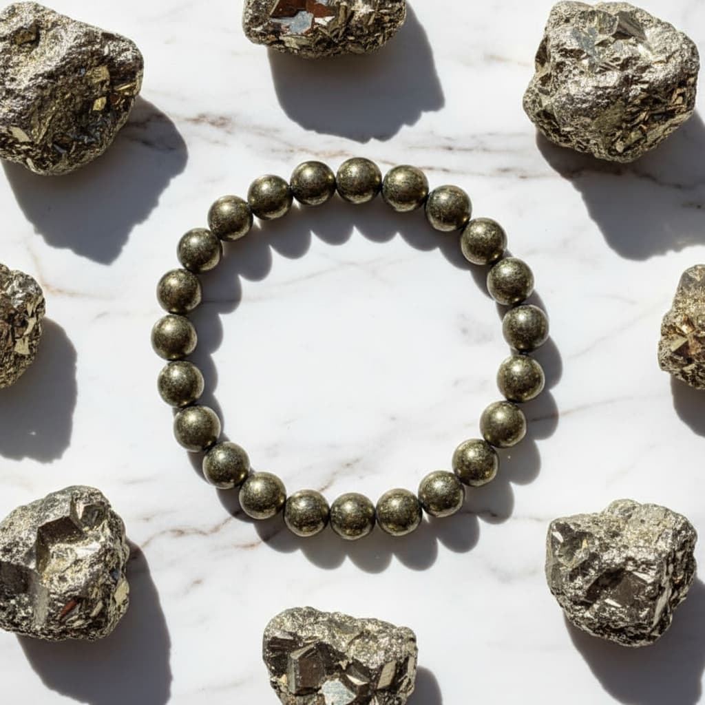 Pyrit Kugelarmband – Reichtum & Tatkraft