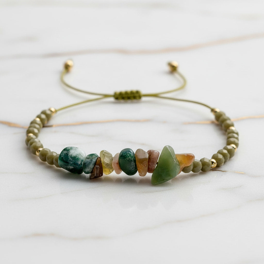 Moosachat Schutzarmband – Harmonie & Sicherheit