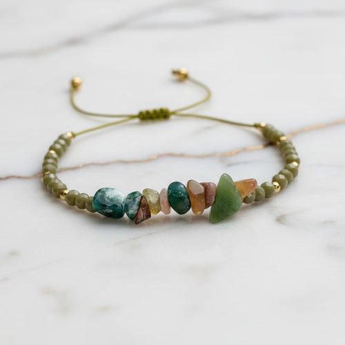 Moosachat Schutzarmband – Harmonie & Sicherheit CrystalScents