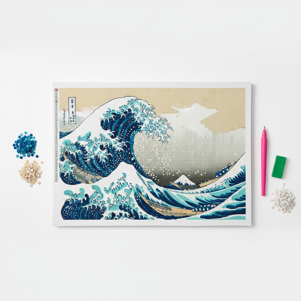 Diamond Painting „Große Welle von Kanagawa“ – Funkelndes Meisterwerk