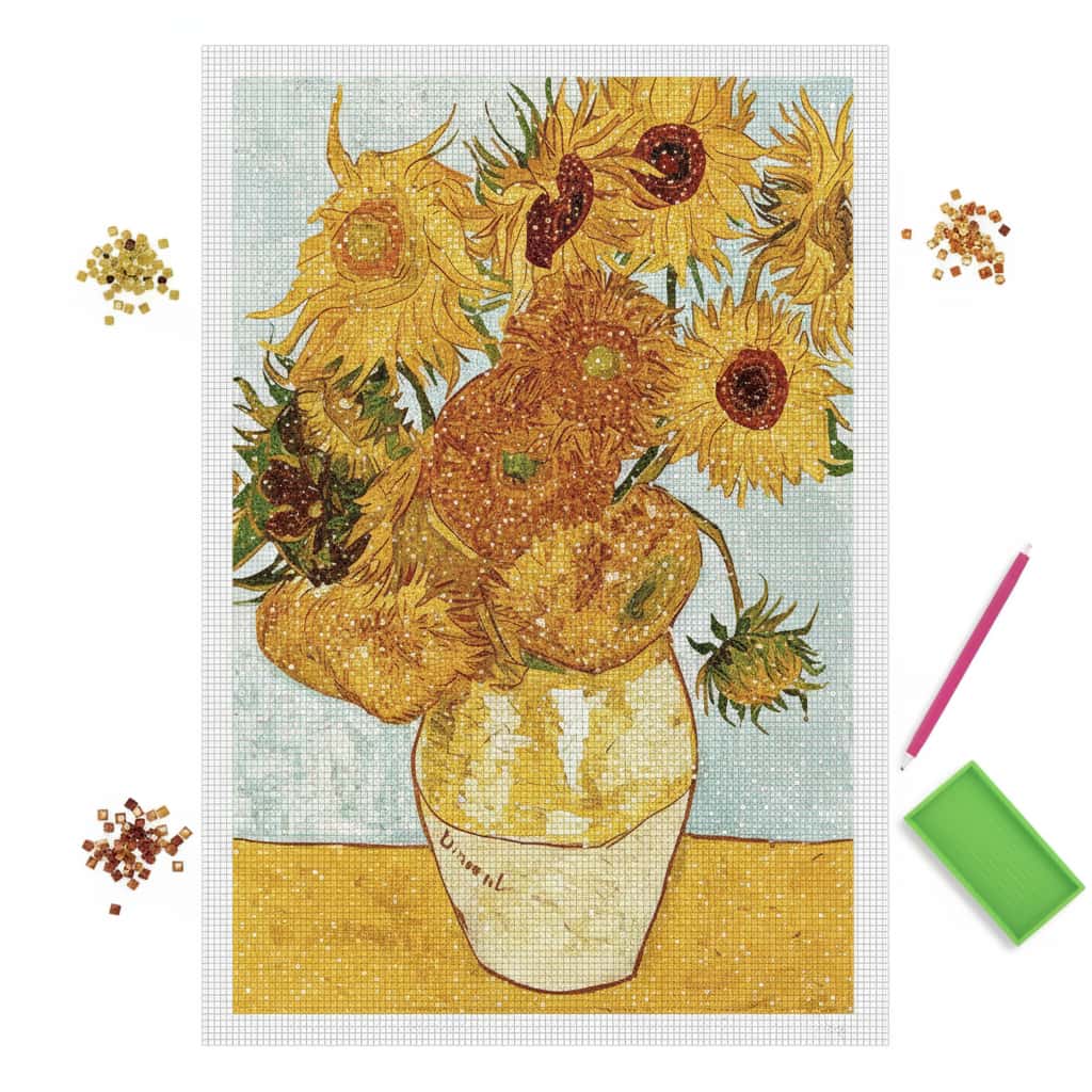 Diamond Painting Set „Sonnenblumen“ – Leuchtende Farben für Kreative