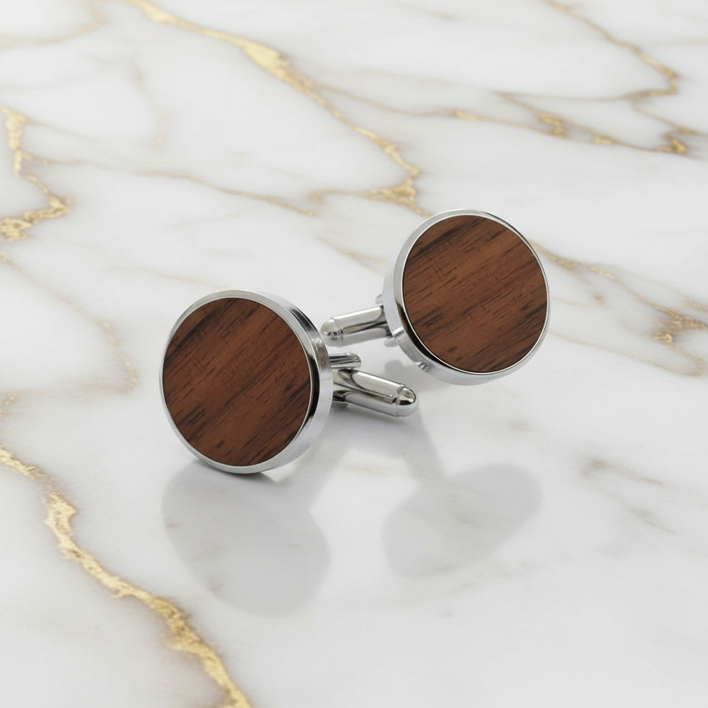 Manschettenknöpfe Walnuss in Silber CrystalScents