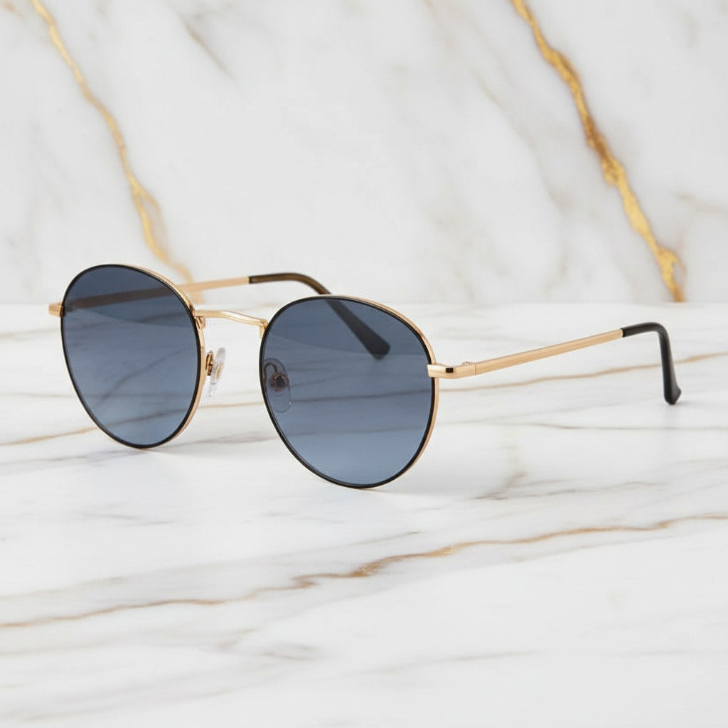 Sonnenbrille in Gold mit blauem Verlauf CrystalScents