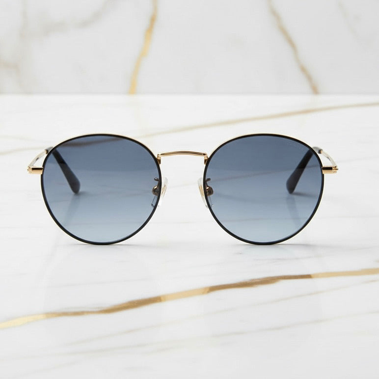 Sonnenbrille in Gold mit blauem Verlauf CrystalScents