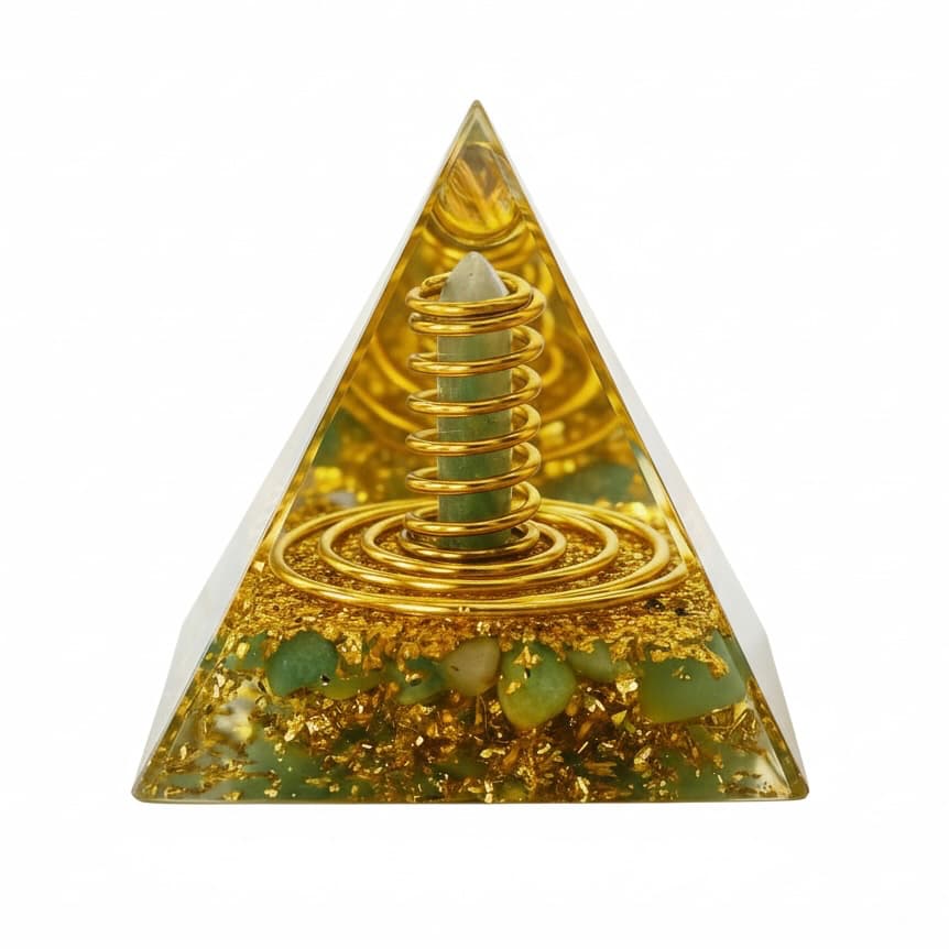 Orgonit Pyramide - Aventurin mit Kupferspiralen