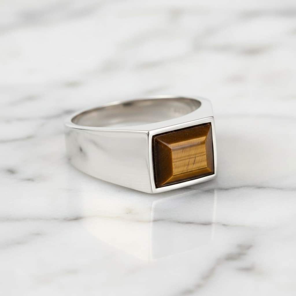 Tigerauge Ring Silber – Stil & Stärke CrystalScents